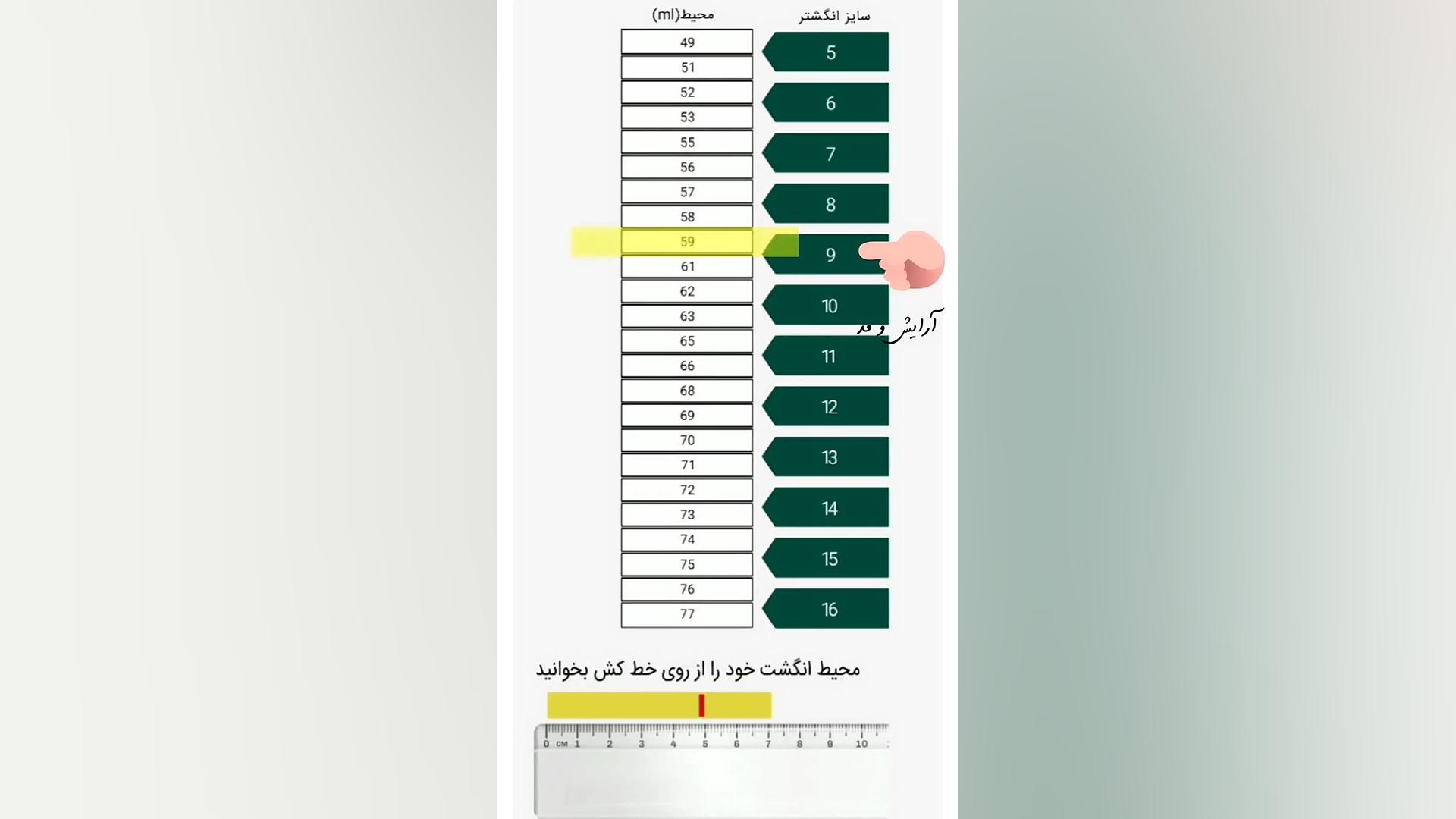نحوه تعیین سایز انگشتر  روش را...