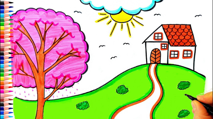 طراحی آسان منظره  طراحی طبیعت...