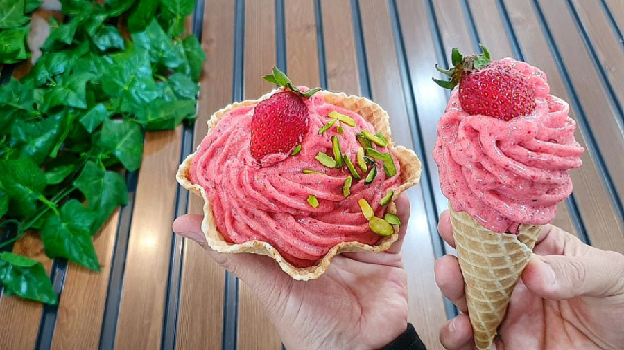 آموزش بستنی رژیمی نازگل (فوری بدون خامه و ثعلب)
