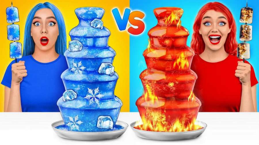 چالش غذایی  چالش شکلاتی  فواره...