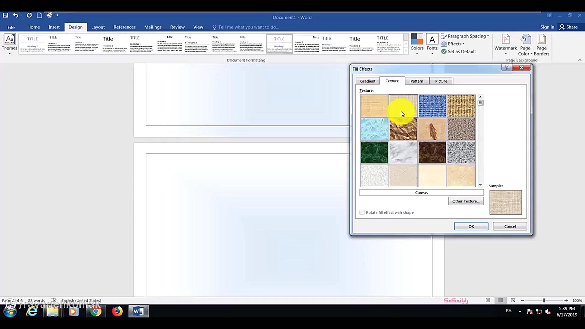 نحوه تغییر رنگ پس زمینه صفحه د...