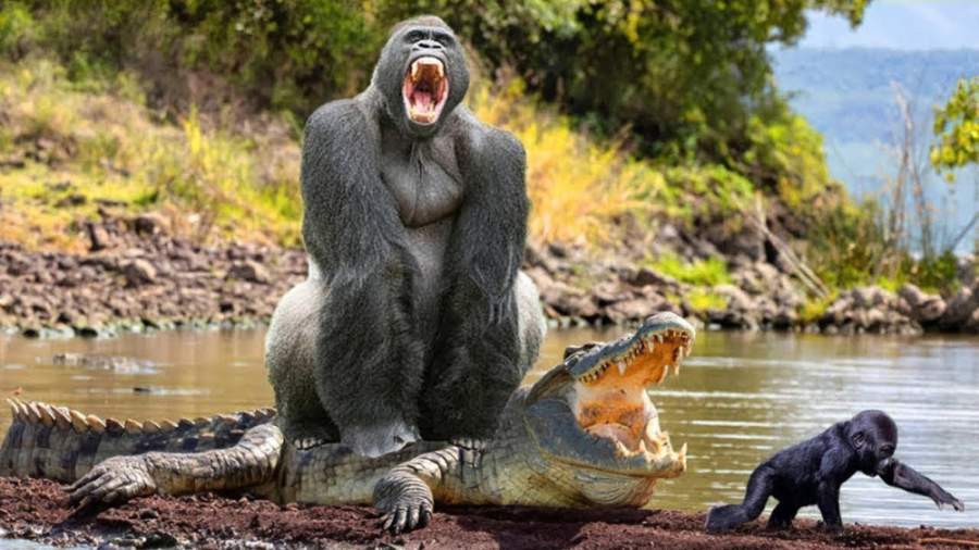 تمساح در مقابل میمون ها! نبرده...