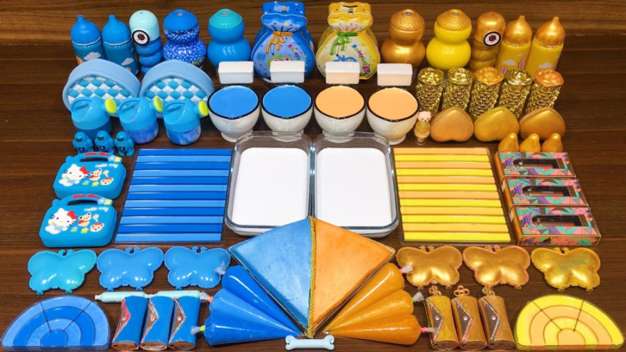 آموزش ساخت اسلایم آبی و طلایی...