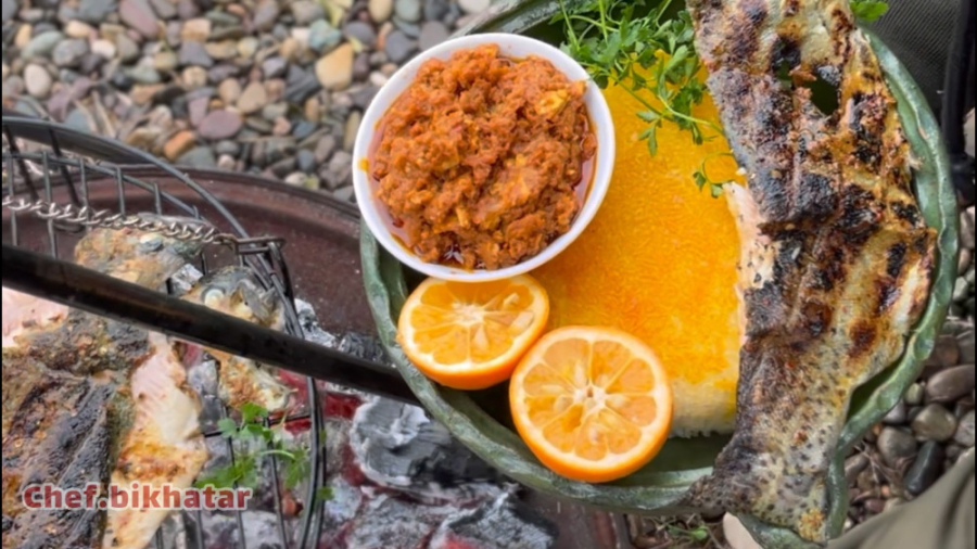 غذای گیلانی ماهی کبابی