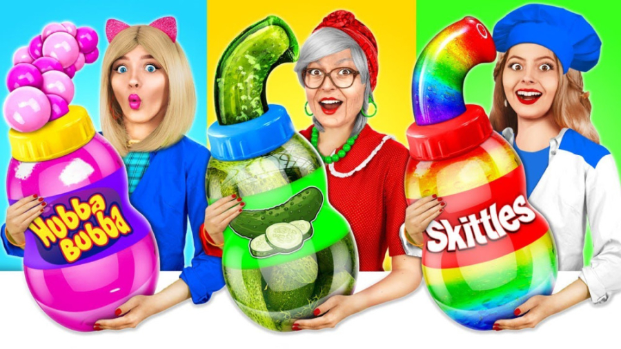 درست کردن پنکیک رنگین کمانی تف...