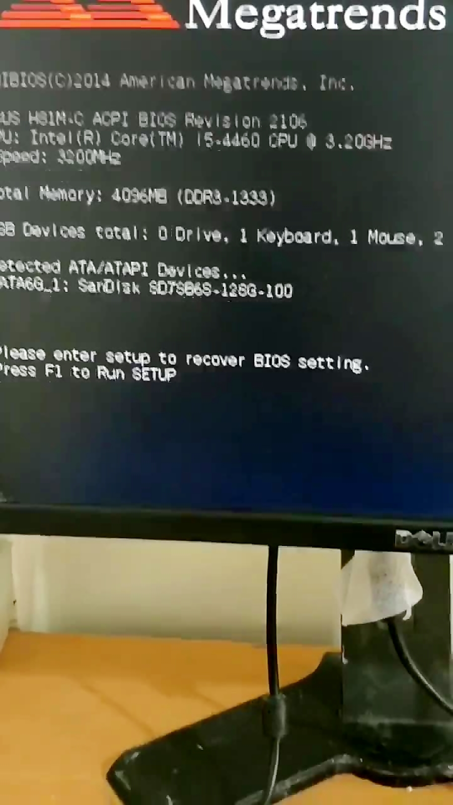 How to fix  Press F1 to Run Setup  Please enter setup to recover BIOS  setting 