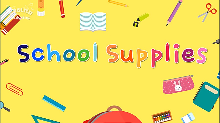 School supplies, school objects