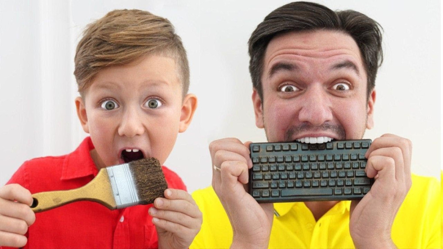 سنیا و بابایی چالش شکلاتی  سنی...