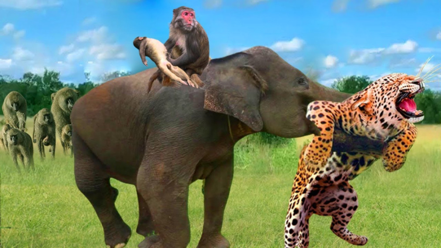 نبرد حیوانات وحشی ، حمله فیل م...
