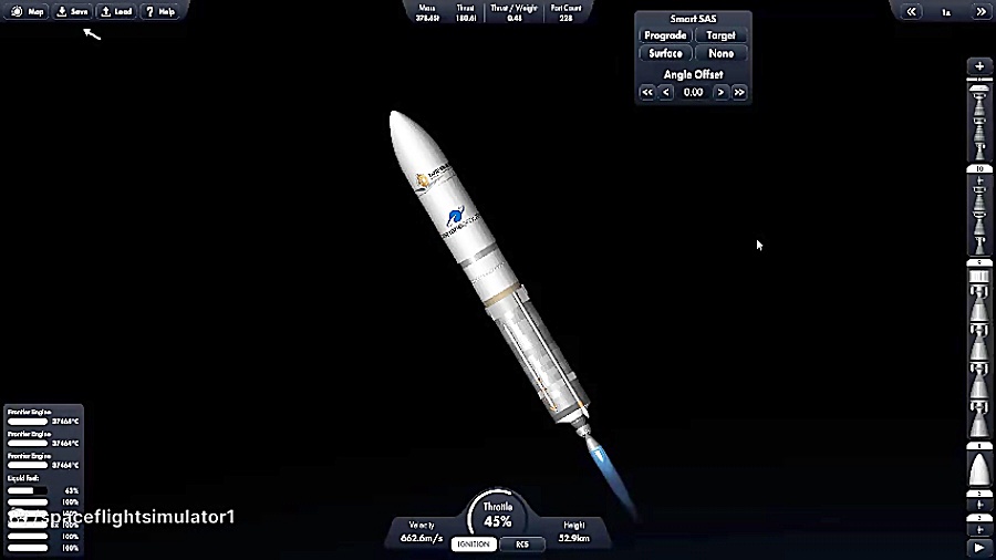 اموزش پرتاب راکت ariane 5 در spaceflight simulator در کامپیوتر