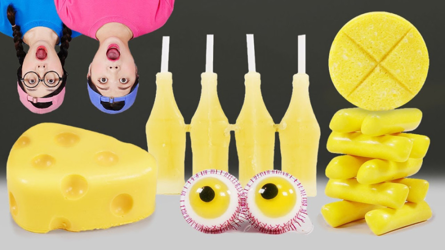 چالش غذا خوری زرد  چالش اسمرفو...