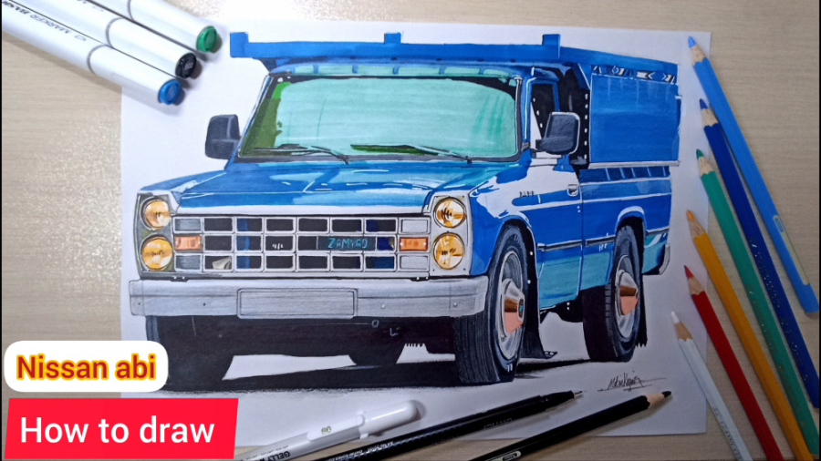 نقاشی نیسان آبی | آموزش نقاشی...