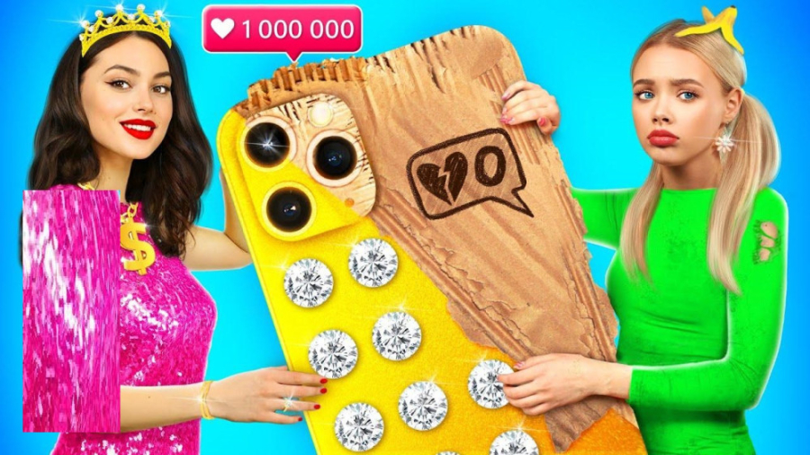 چالش خنده دار  دختر فقیر روی د...