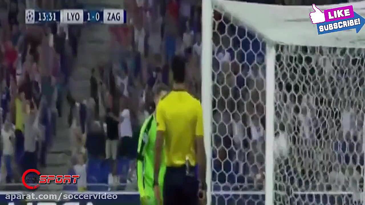 خلاصه بازی لیون و دینامو زاگرب...