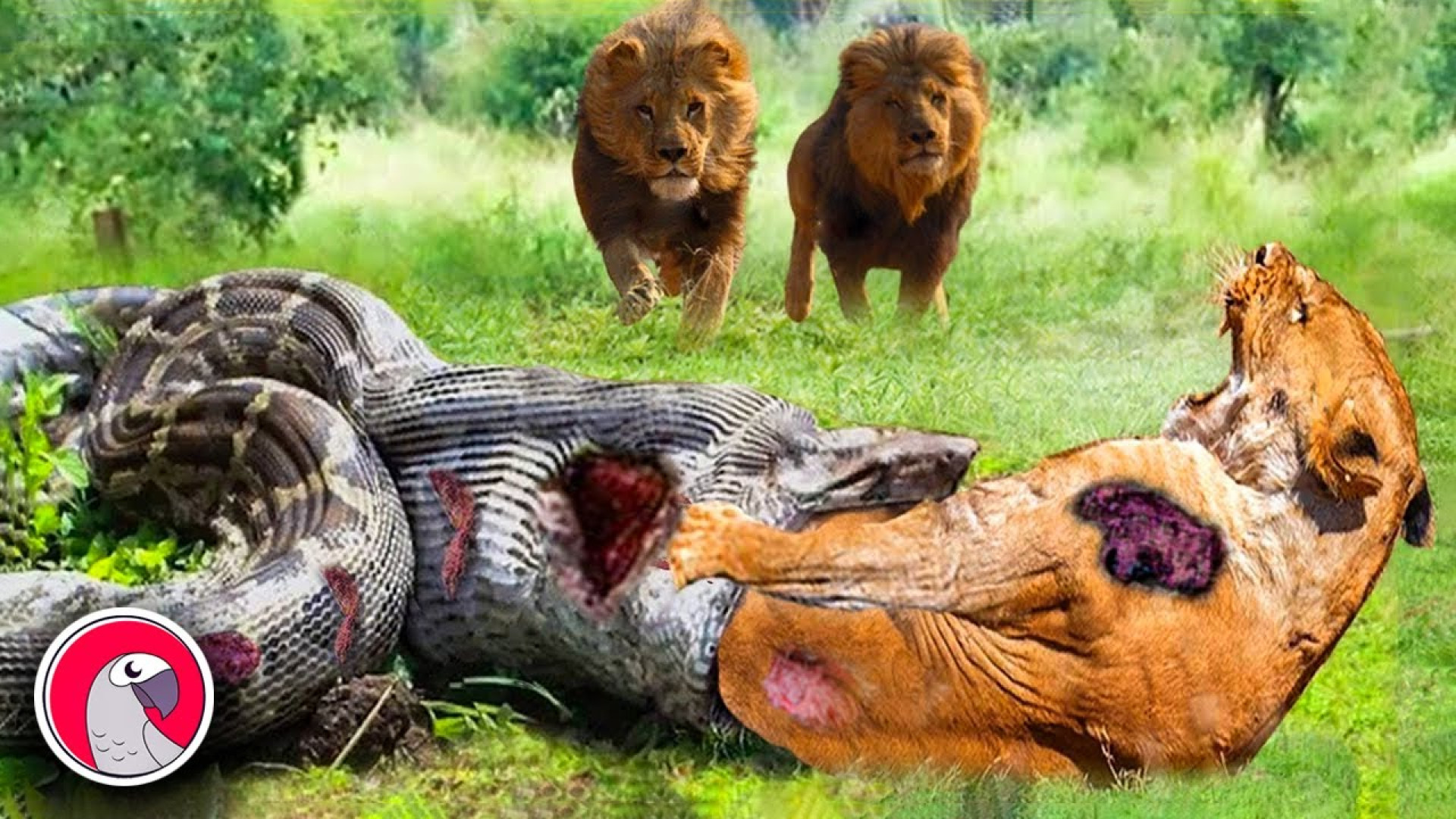 حیوانات وحشی  شیر در مقابل مار...