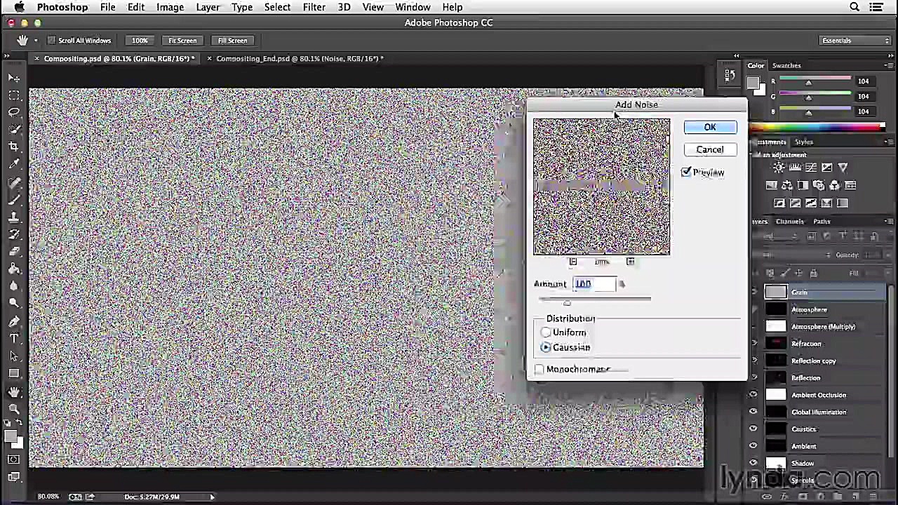 تنظیم گزینه های رندر در فتوشاپ