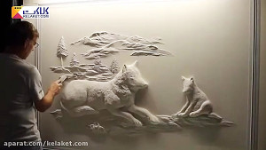 ساخت مجسمه روی دیوار 1