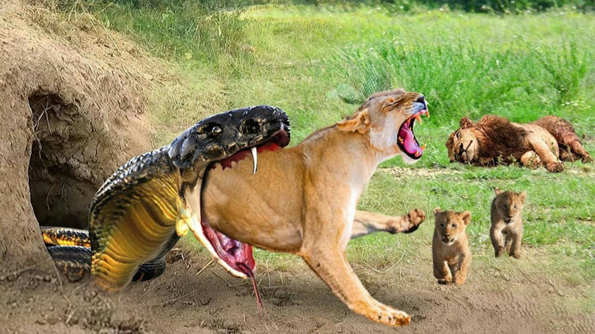 حمله مار دیوانه به شیرهای درند...