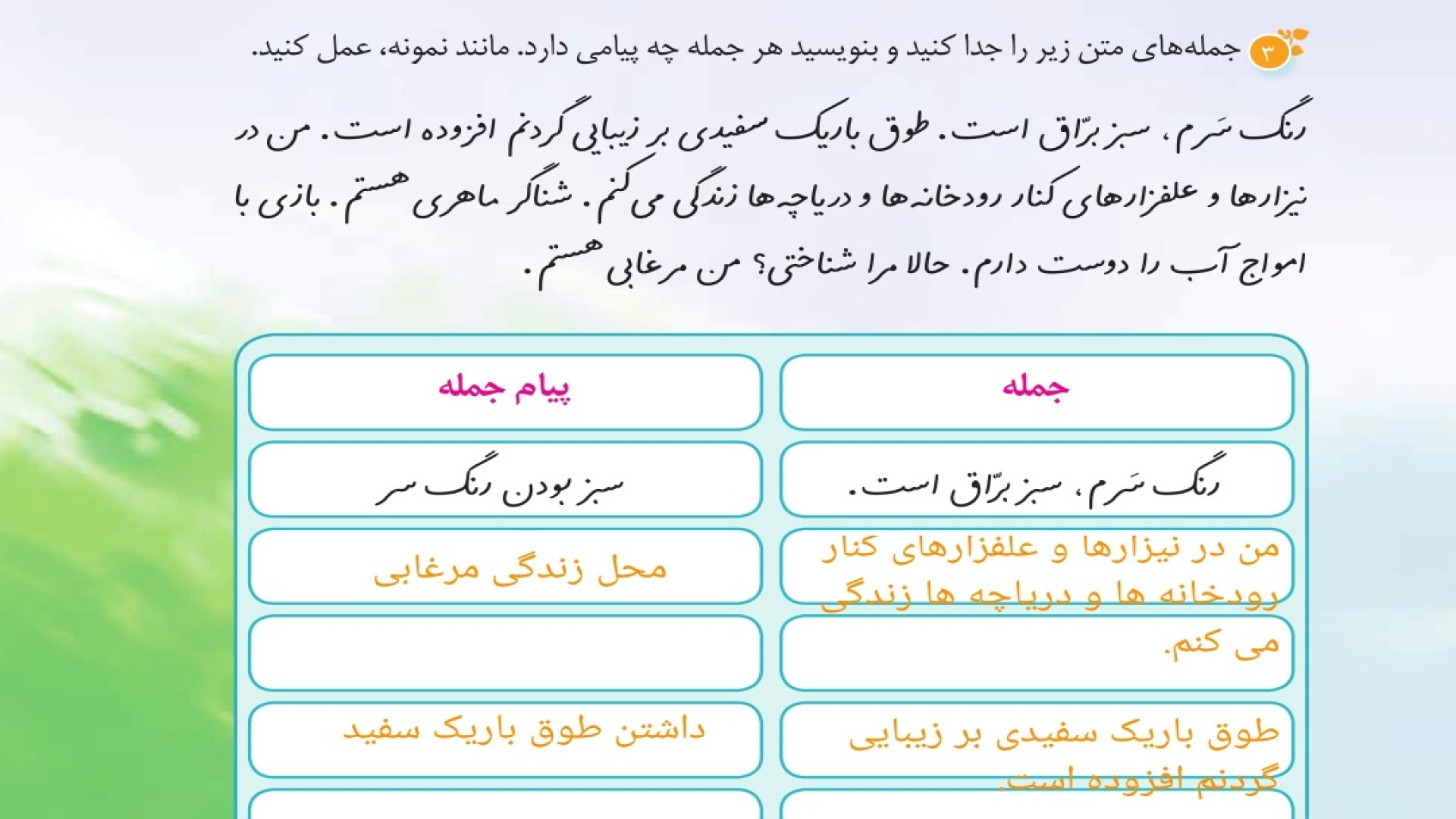 نگارش چهارم درس ششم صفحه 39 نگ...