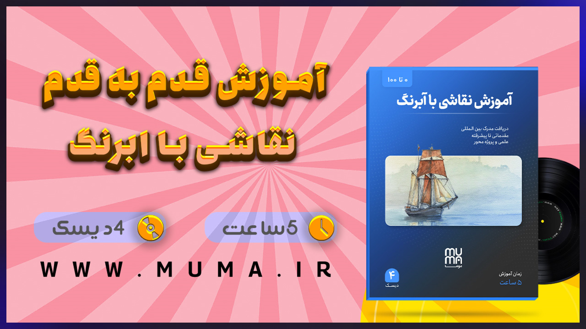 نقاشی روی بوم با آبرنگ-آموزش سایه روشن