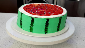 آموزش کیک یخچالی هندوانه یلدای...