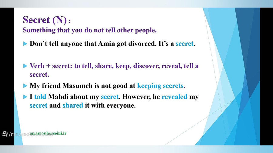 Secret Fail معنا و کاربرد کلمات secret, fail, instead در انگلیسی به همراه pdf تمرین ...