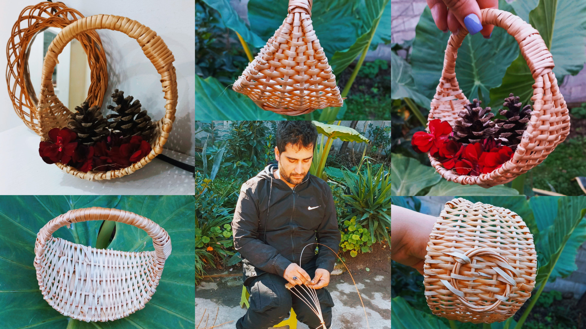 مراحل بافت سبد مدل انگشتری منا...