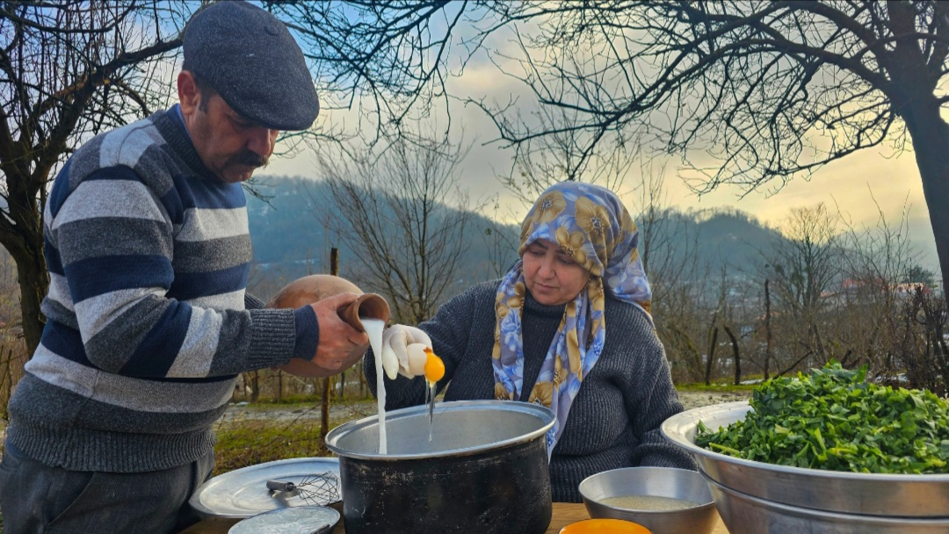 آش دوغ به سبک محلی  زندگی روست...