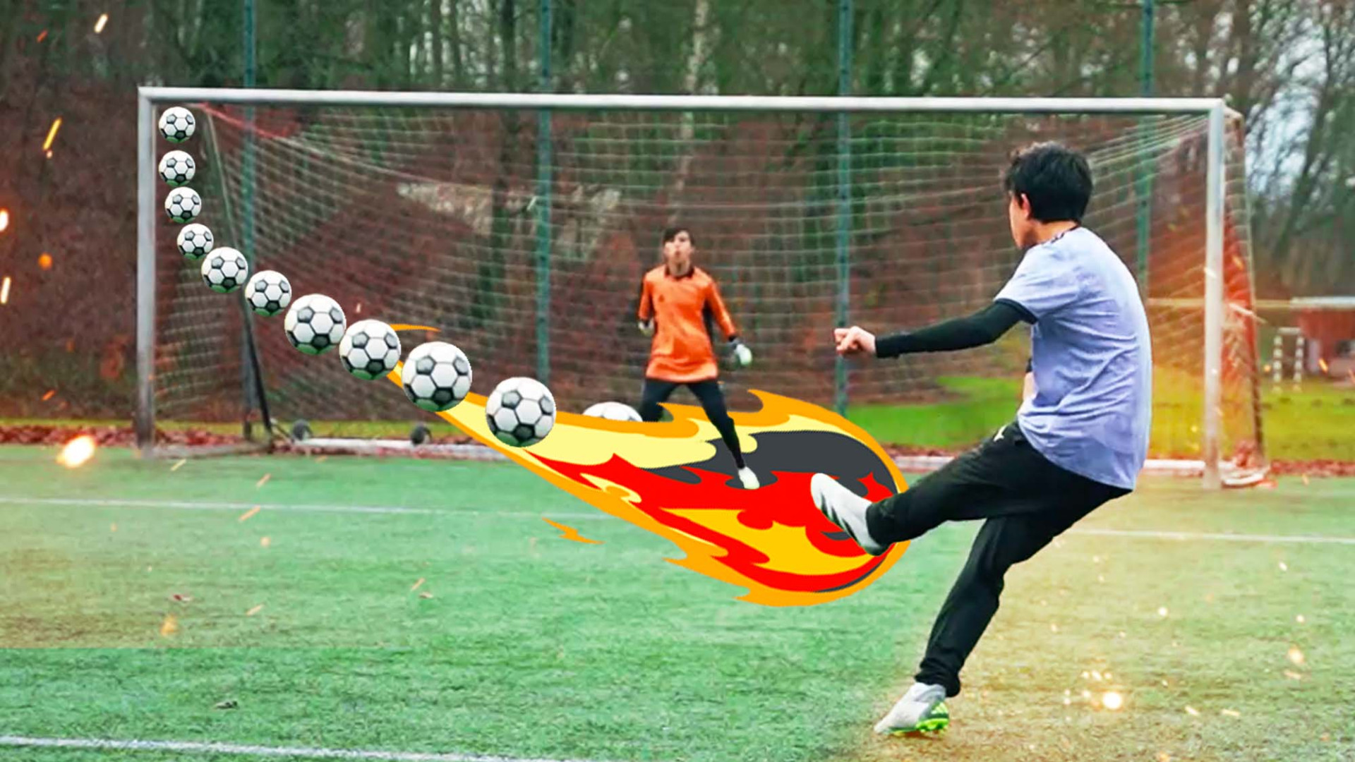 اینطوری پا عوض کن و شوت بزن  م...