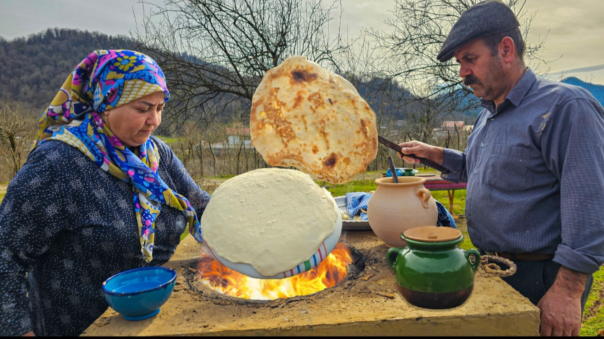 پخت دیزی همراه با نان تنوری  ز...