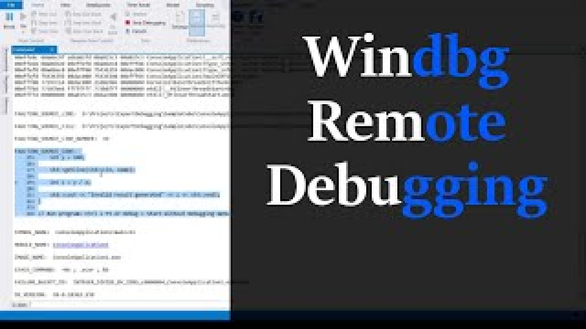 بررسی winDbg در حالت Network