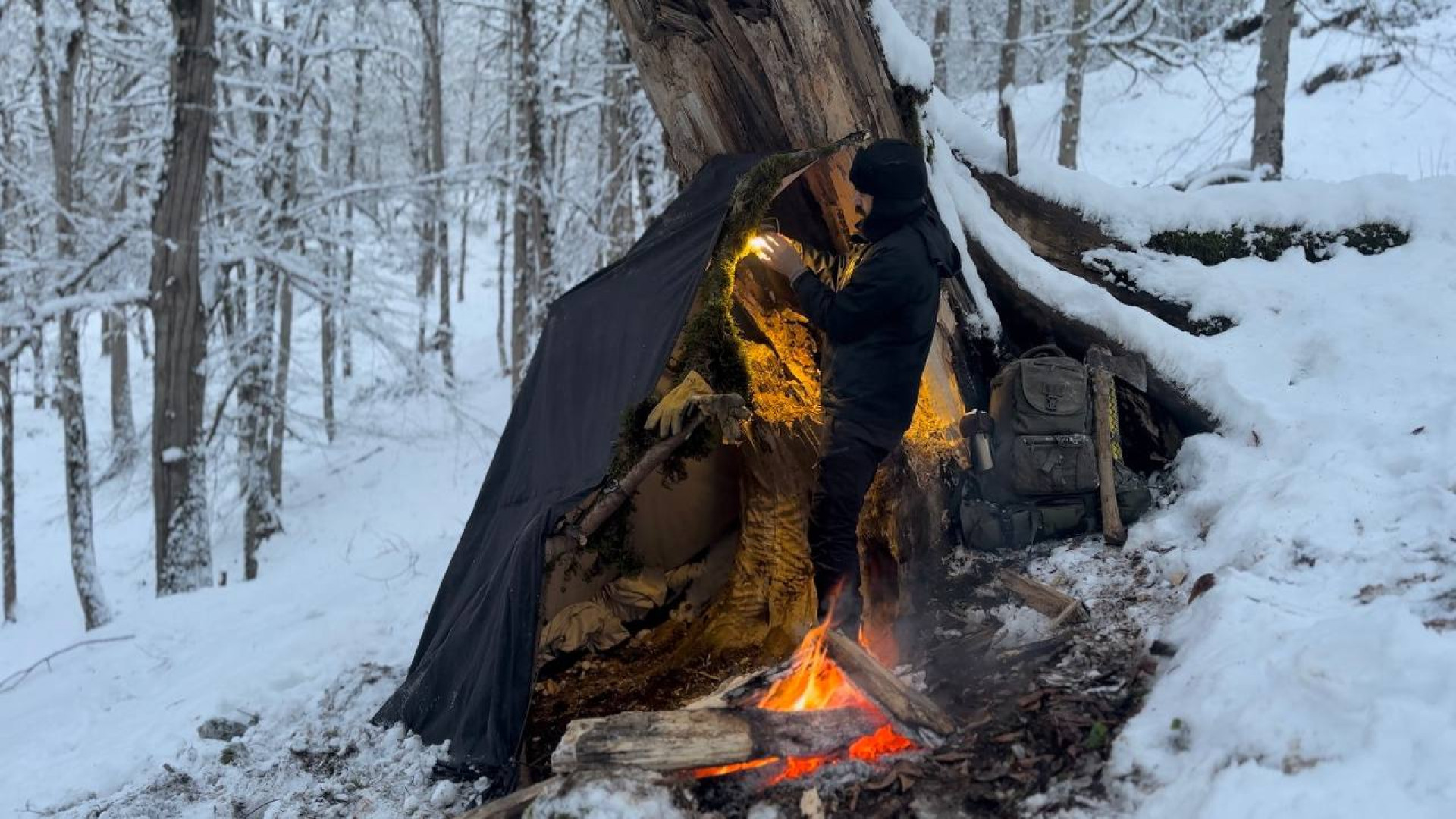 کمپینگ انفرادی در زمستانِ سرد...