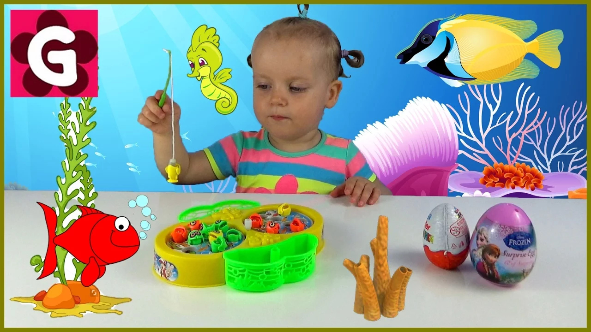 LETS GO FISHING GAME for kids with Toys and Little Gaby