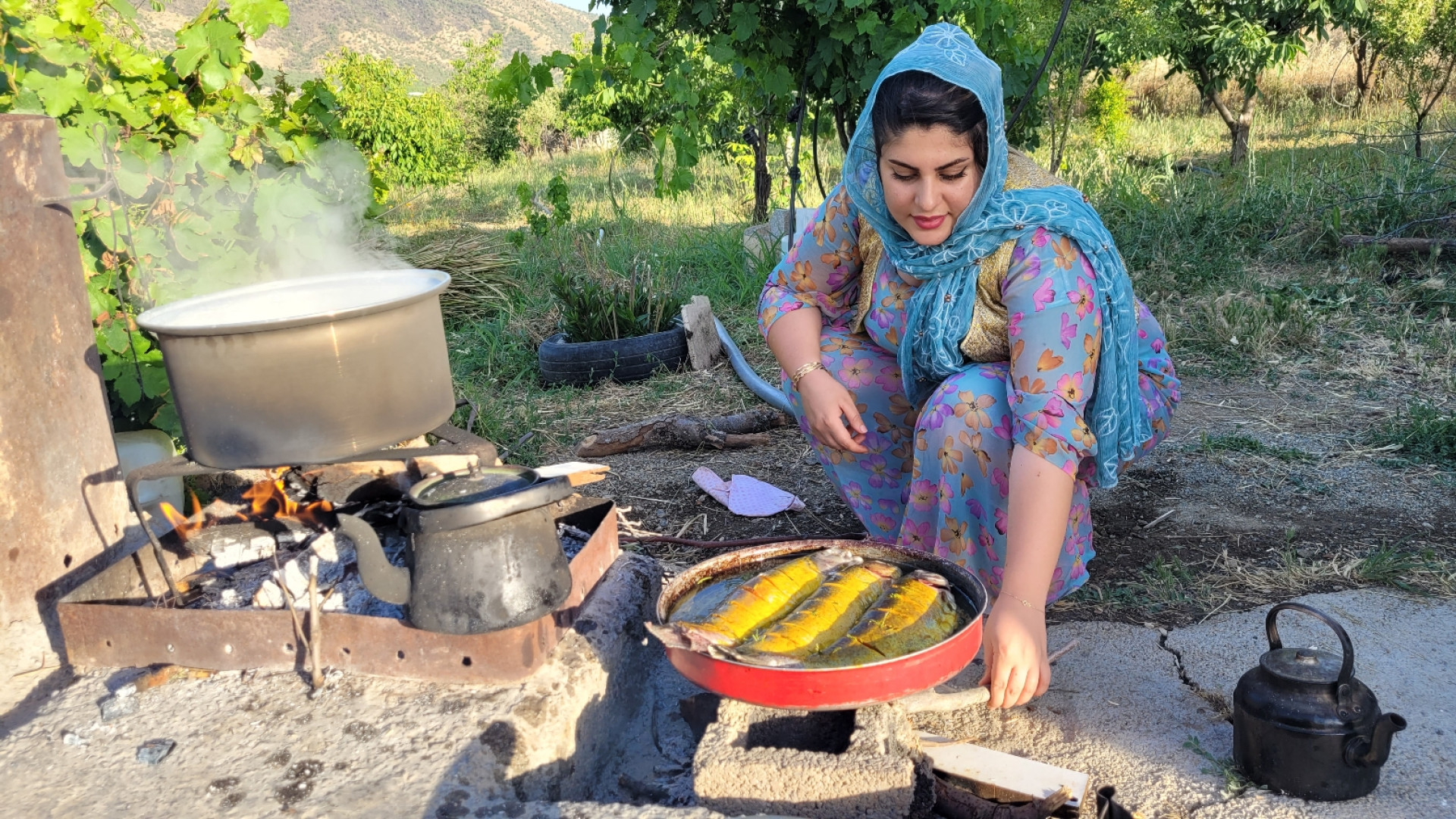 پخت ماهی قزل آلا شکم پر به سبک...