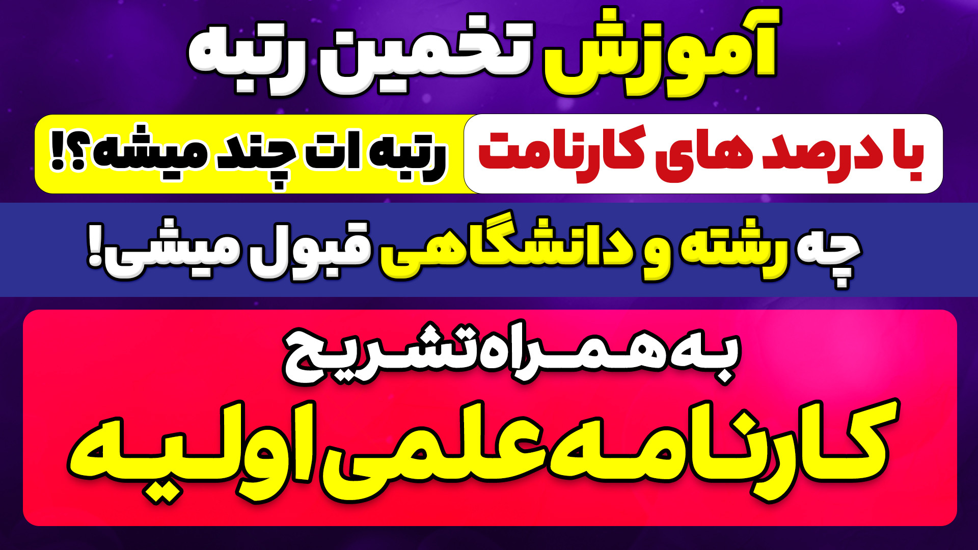 لایو آموزش تخمین رتبه