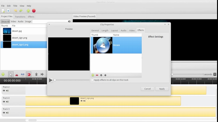 Video editing on Linux Openshot