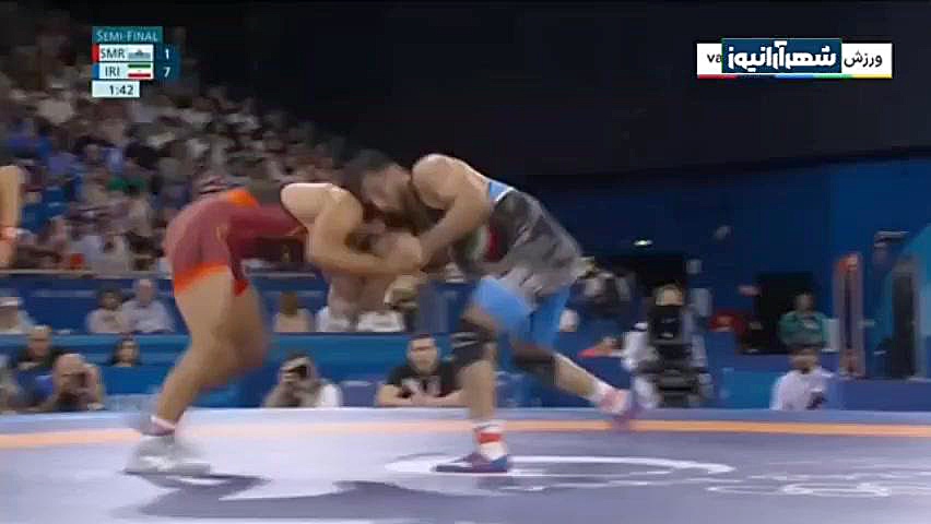 کشتی حسن یزدانی مقابل ناظم امی...