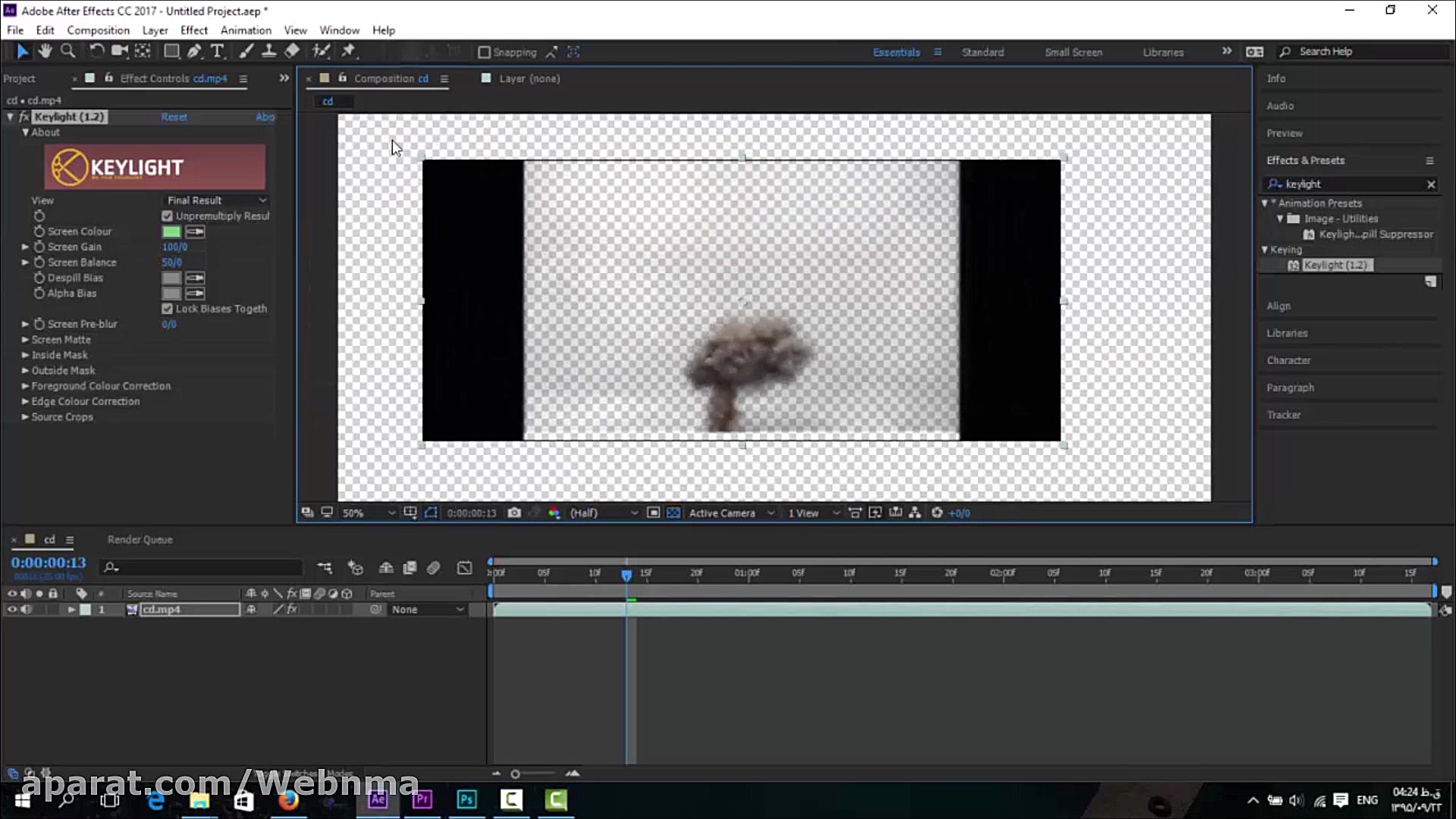 آموزش کامل حذف پرده سبز در افت...