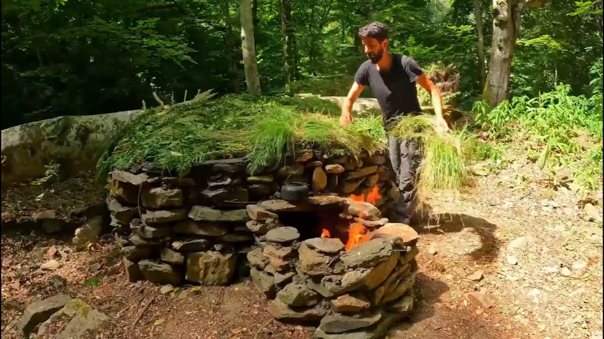 کمپینگ ۷ روزه و ساخت کلبه سنگی...