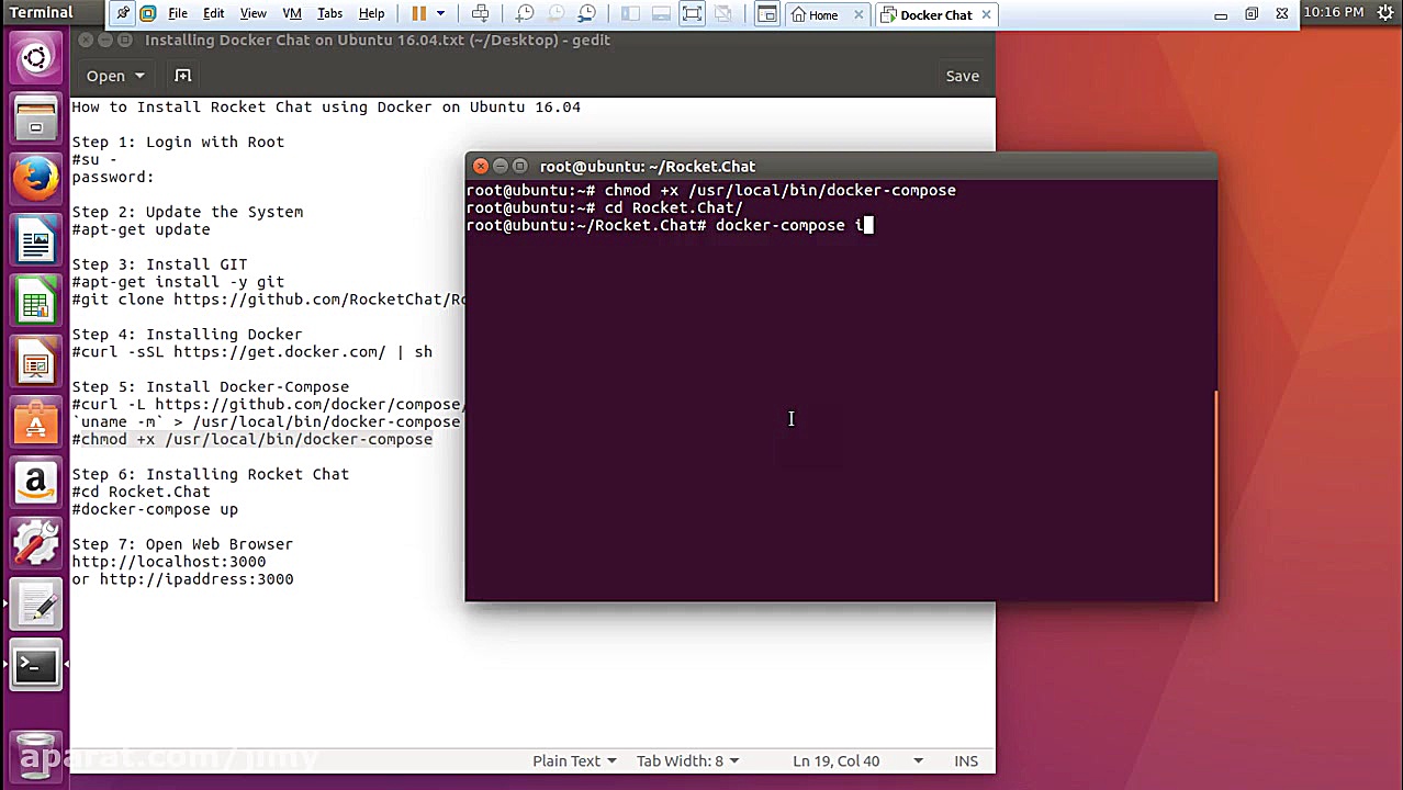How to Install Rocket Chat using Docker on Ubuntu 16.04