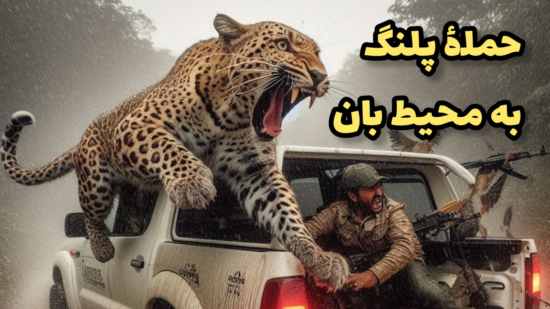 حمله پلنگ به محیط بان