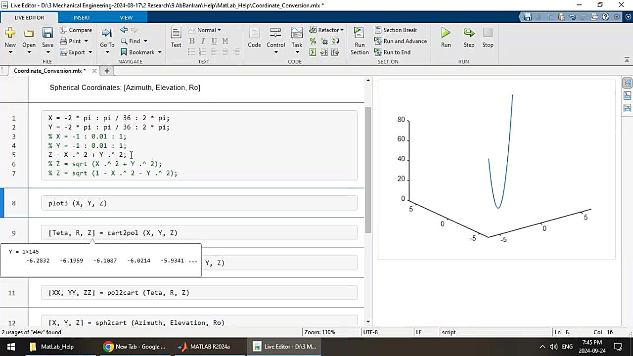 Coordinate Conversion (تبدیل مختصات در دستگاه‌های دکارتی، استوانه‌ای و ...