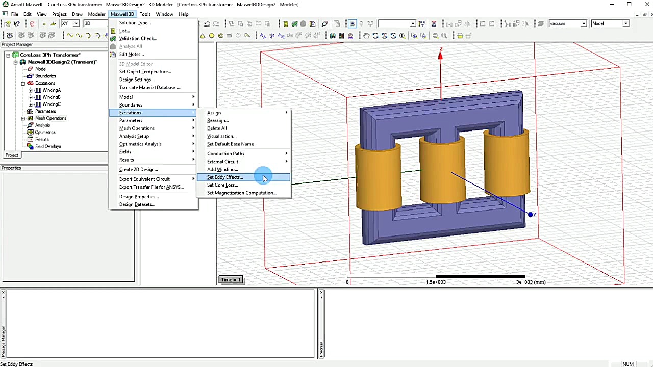 411-Ansys Maxwell | Core loss 3 phase Transformer [2/3]