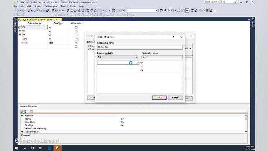 3.3 ایجاد رابطه در SQL SERVER