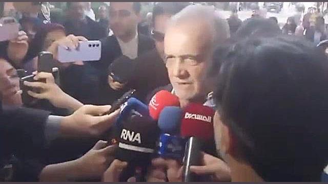 حضور پزشکیان در مراسم چهلم شهی...