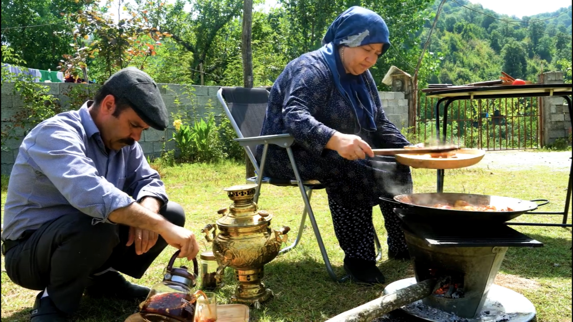 درست کردن غذا در ساج  لذت آشپز...