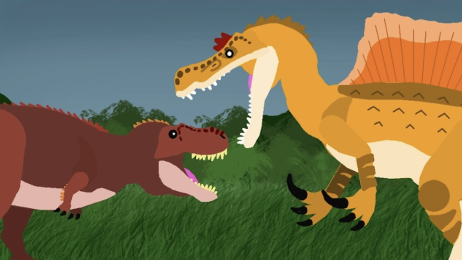 نبرد: اسپاینوسورس و تیرکس