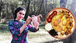 جوجه کباب جنگلی خوشمزه