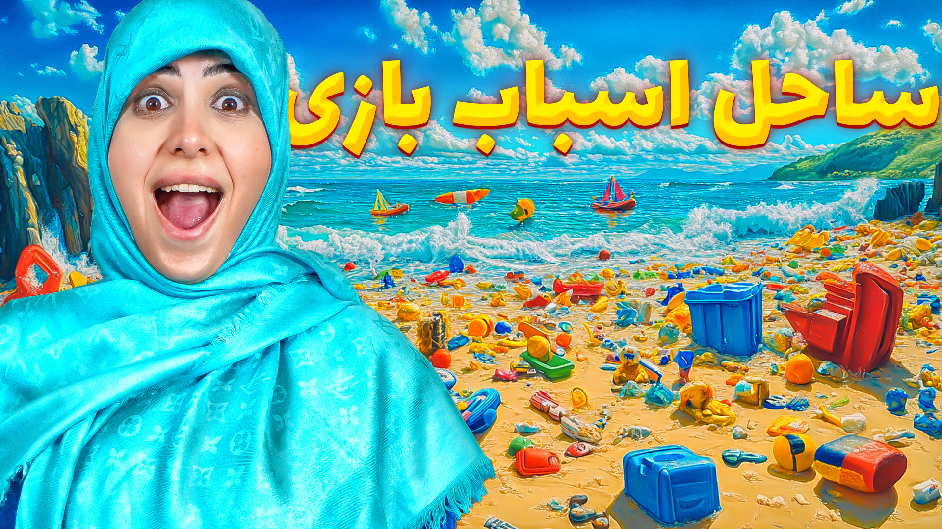 ساحلی که کلی اسباب‌بازی رایگان...
