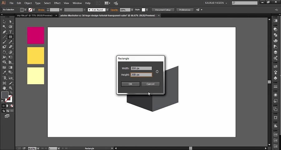 Adobe Illustrator CC | 3D Logo Design Tutorial (Transparent Cube)